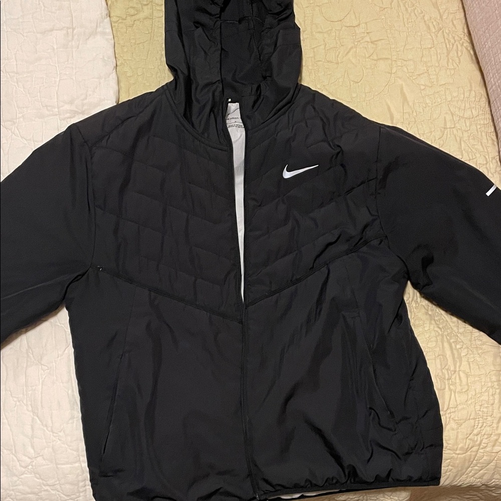 Nike Black Quilted Jacket with Hood